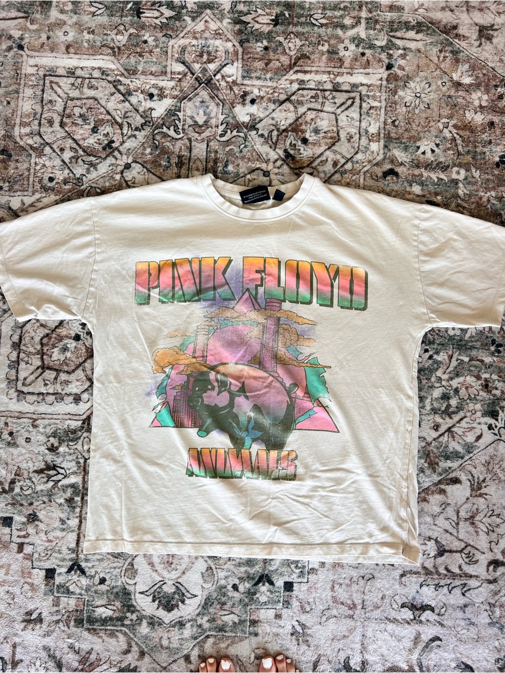 Pink Floyd Graphic T-Shirt Cream/White Size Small